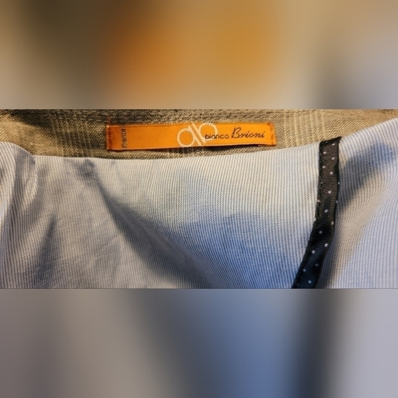 Bianco Brioni Firenze Two Button Brown Beige Pure 100% Linen Modern Fit 38S Coat - Picture 6 of 14